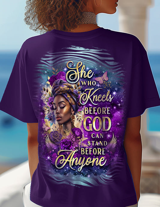 She Kneels Before God Majestic Tee